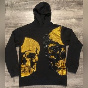 Black & Gold Diamond Skull Hoodie (amazing quality)